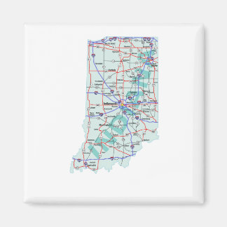 Imán Mapa Interestatal de Indiana
