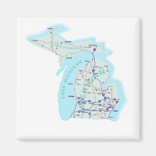 Imán Mapa interestatal de Michigan