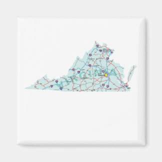 Imán Mapa Interestatal de Virginia