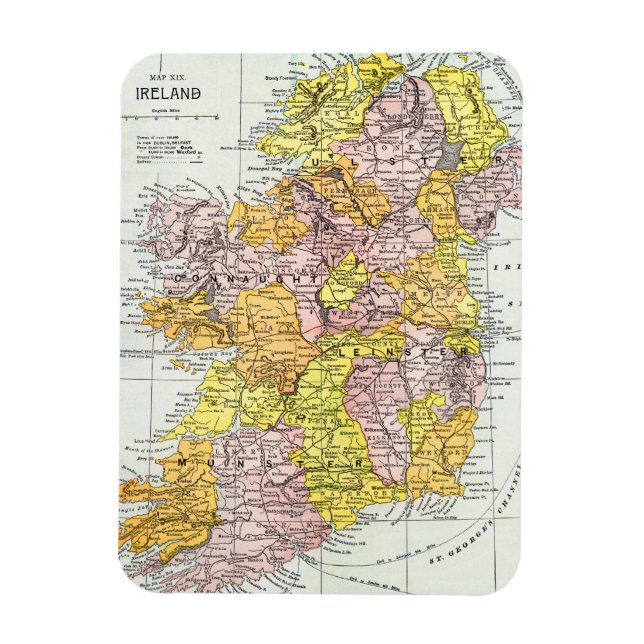 Imán MAPA: IRLANDA, c1890 (Vertical)