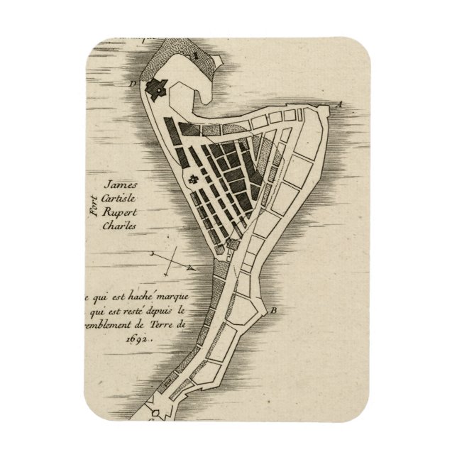 IMÁN MAPA: JAMAICA, 1755 (Vertical)