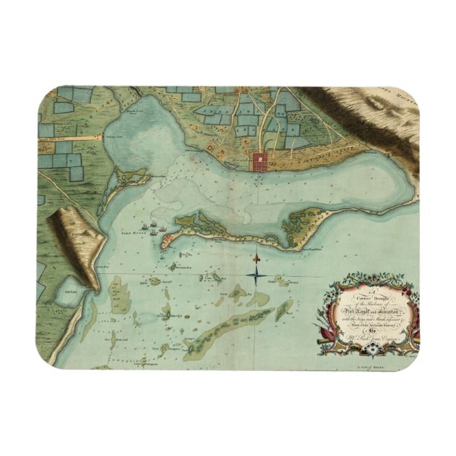IMÁN MAPA: JAMAICA, 1756 (Horizontal)