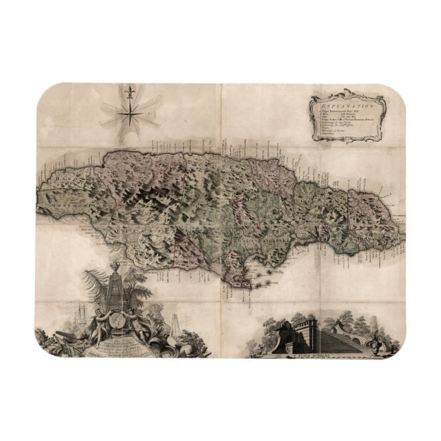 IMÁN MAPA: JAMAICA, 1763 (Horizontal)