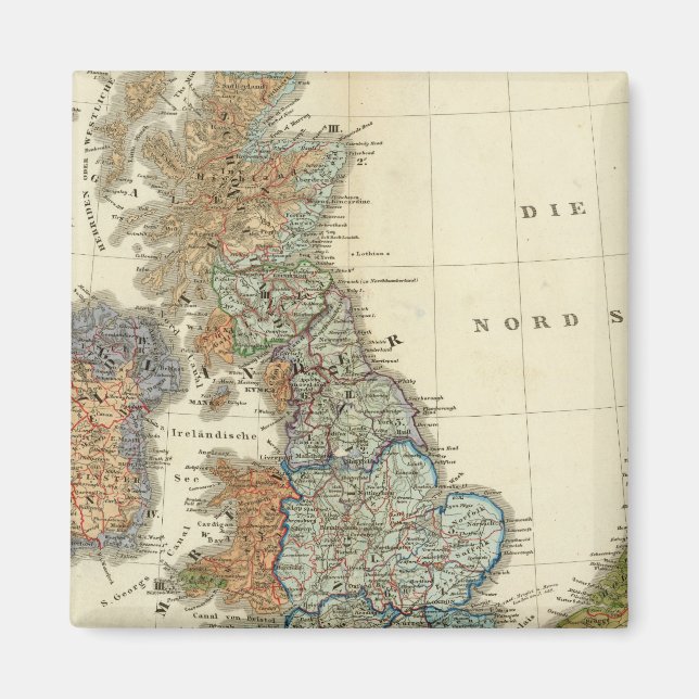 Imán Mapa lingüístico de las Islas Británicas (Frente)