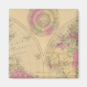 Imán Mapa litografiado a mano del Mundo