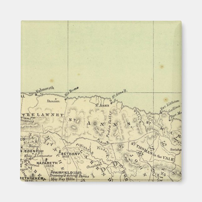 Imán Mapa litografiado de Jamaica (Frente)