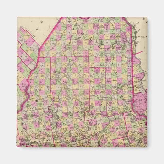 Imán Mapa litografiado de Maine (Frente)