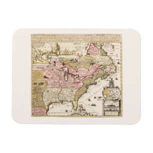 Imán Mapa medieval francés de Quebec/Nueva Francia Amér