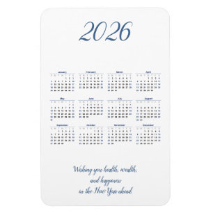 Imán Mapa mensual del calendario 2026 con presupuesto