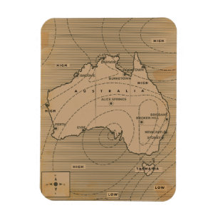 Imán Mapa meteorológico antiguo de Australia