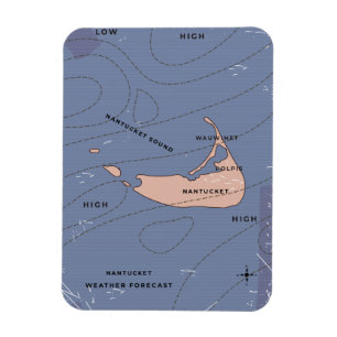 Imán mapa meteorológico de Nantucket EE. UU.