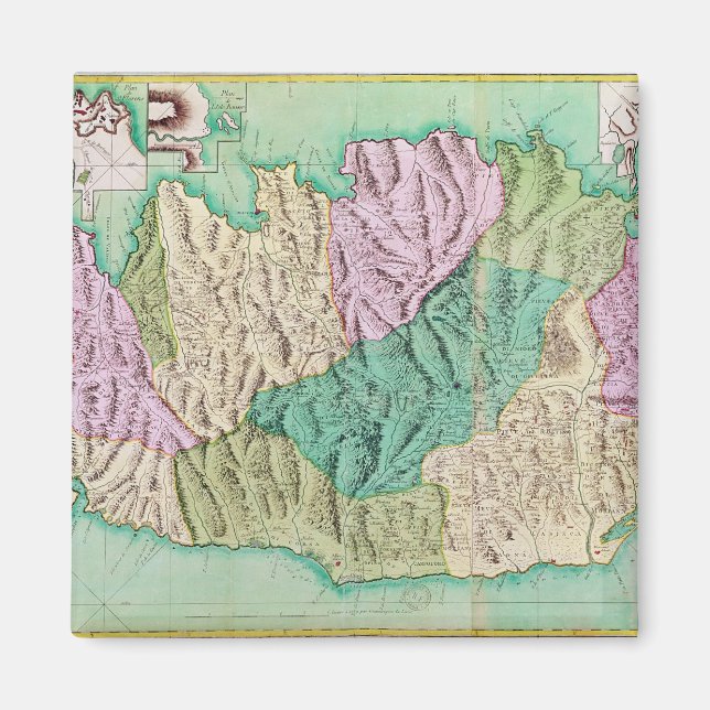 Imán Mapa militar de Córcega, 1768 (Frente)