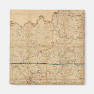 Imán Mapa militar de los estados de Kentucky