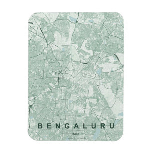 Imán Mapa minimalista de la ciudad de Bangalore, India