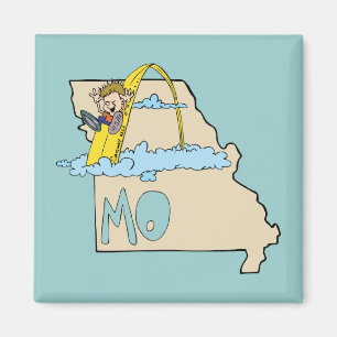 Imán Mapa Missouri MO con Personalizado del Arco de San