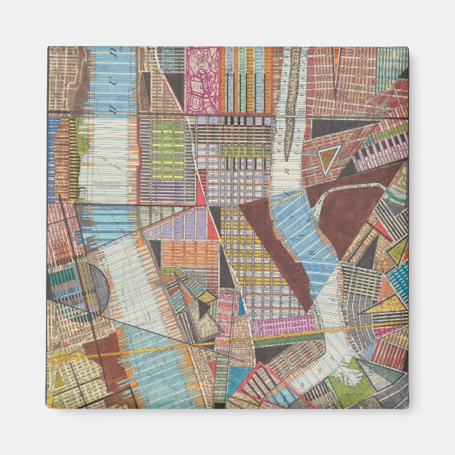 Imán Mapa moderno de Nueva York II (Frente)