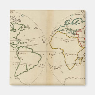 Imán Mapa mundial con trópicos