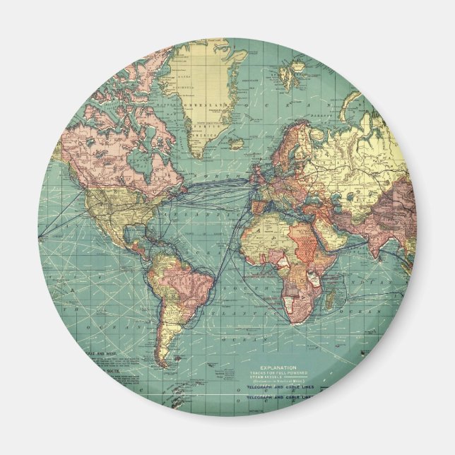 Imán Mapa mundial de 1919 (Frente)