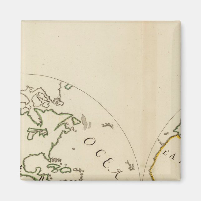 Imán Mapa mundial de 4 partes (Frente)