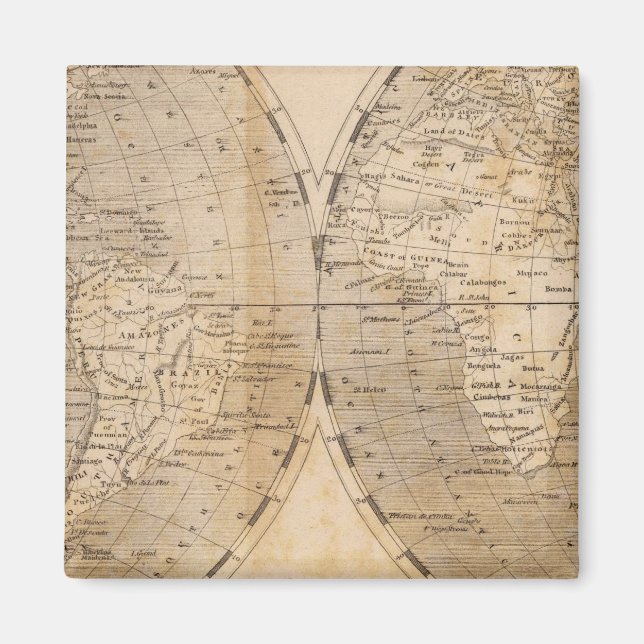 Imán Mapa mundial de Arrowsmith (Frente)