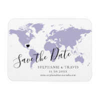 Mapa Mundial de Lavender Boda de Viaje Salvar la F