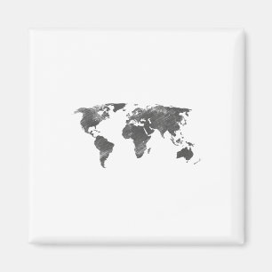 Imán Mapa Mundial En Gris, Los Mapas Del Mundo _1