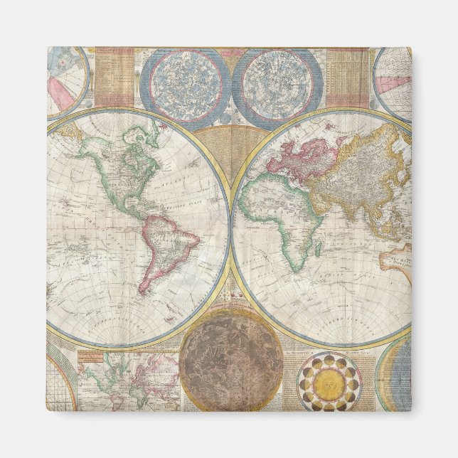 Imán MAPA MUNDIAL Vintage (Frente)