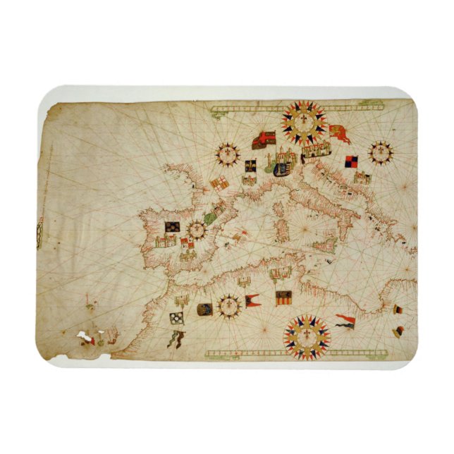 Imán Mapa Náutico Miniatura del Mediterráneo Central (Horizontal)