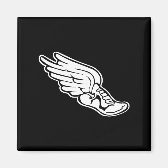 Imán Mapa negro con logotipo de pista (Frente)