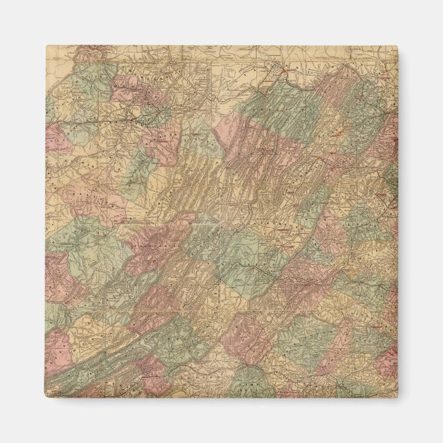 Imán Mapa oficial de Lloyd del estado de Virginia (Frente)