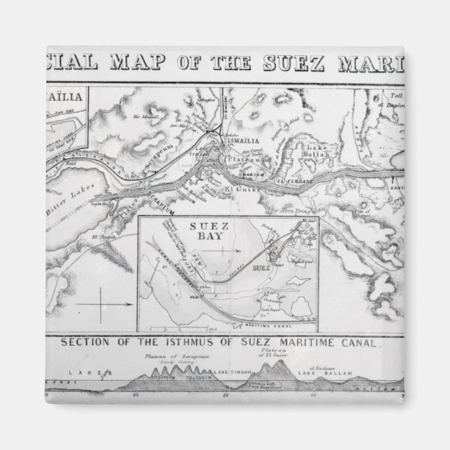 Imán Mapa oficial de Wyld del Canal Marítimo de Suez (Frente)