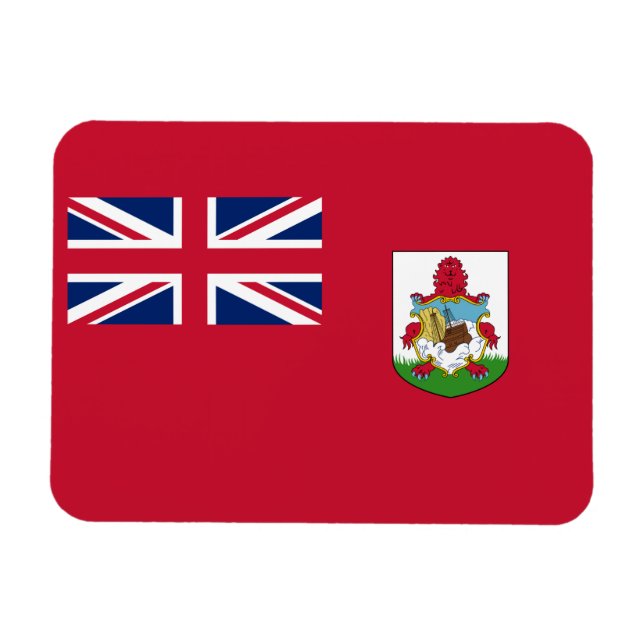 Imán Mapa Patriótico de Bandera de Bermudas (Horizontal)