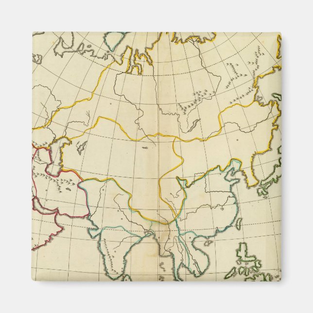 Imán Mapa plano de Asia (Frente)