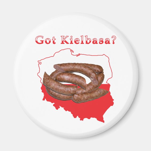 Imán Mapa polaco de Kielbasa (Frente)
