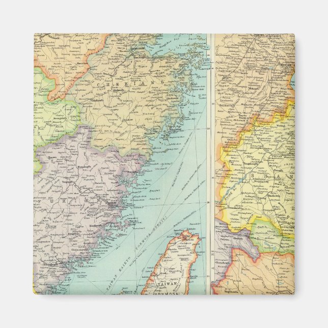 Imán Mapa político de China Oriental (Frente)