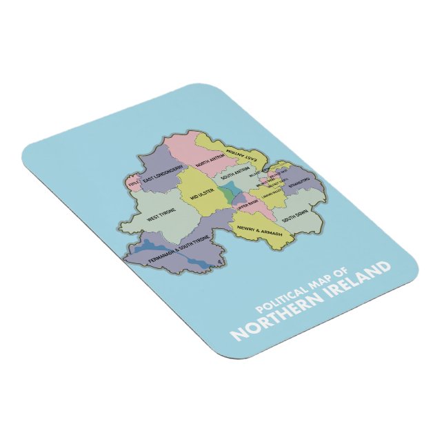 Imán Mapa Político De Irlanda Del Norte. (Lado Derecho)