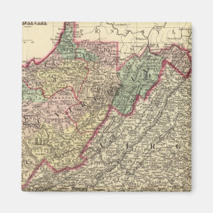 Imán Mapa político de Virginia Occidental