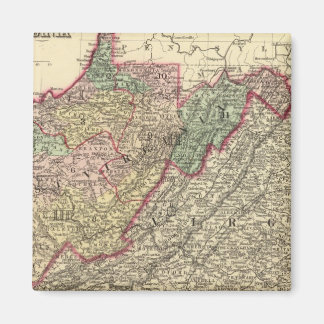 Imán Mapa político de Virginia Occidental