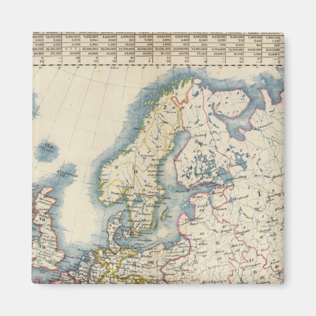 Imán Mapa político militar de Europa (Frente)