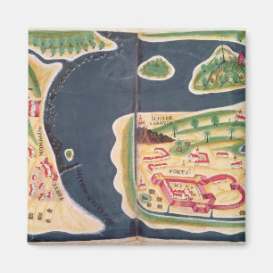 Imán Mapa portugués de la exploración de Mombassa