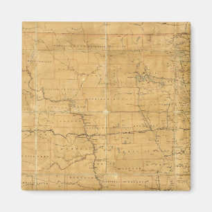 Imán Mapa posterior del Territorio de Dakota