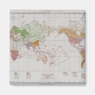 Imán Mapa que muestra las idiomas del mundo