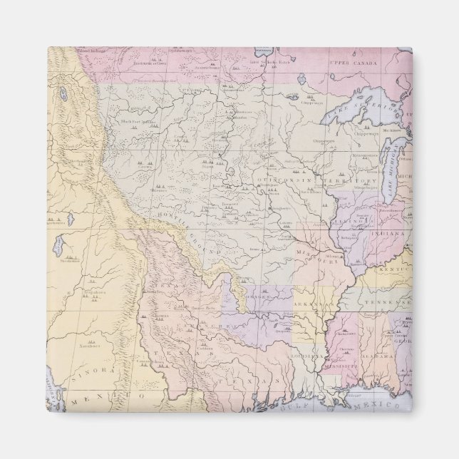 Imán Mapa que muestra las localidades de las tribus ind (Frente)