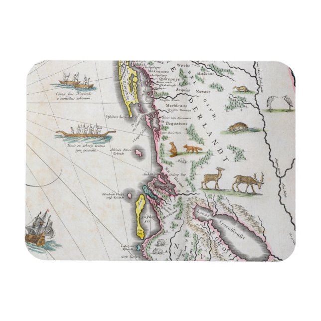 Imán Mapa que representa la costa este (Horizontal)