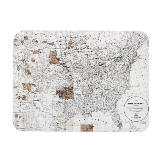 IMÁN MAPA: RESERVAS, 1888 (Horizontal)