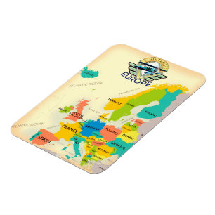 Imán Mapa Retro De Europa.