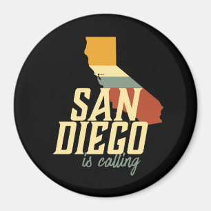 Imán Mapa retro de la ciudad de San Diego California