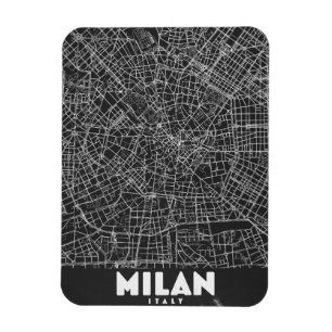 Imán Mapa Retro de Milán Italia