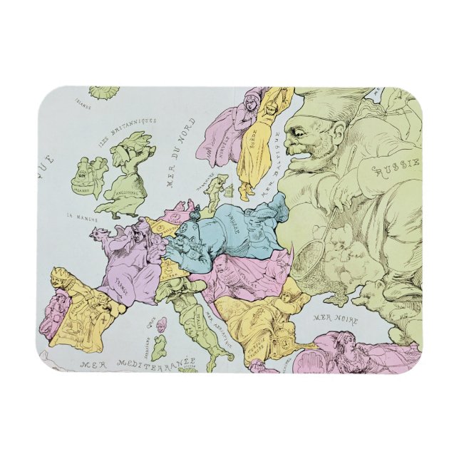 Imán Mapa satírico europeo | 1871 (Horizontal)