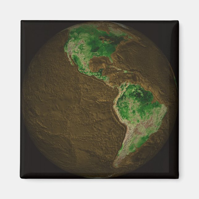 Imán Mapa topográfico de la Tierra (Frente)